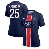 Camisa de Futebol Paris Saint-Germain Nuno Mendes #25 Equipamento Principal Mulheres 2024-25 Manga Curta